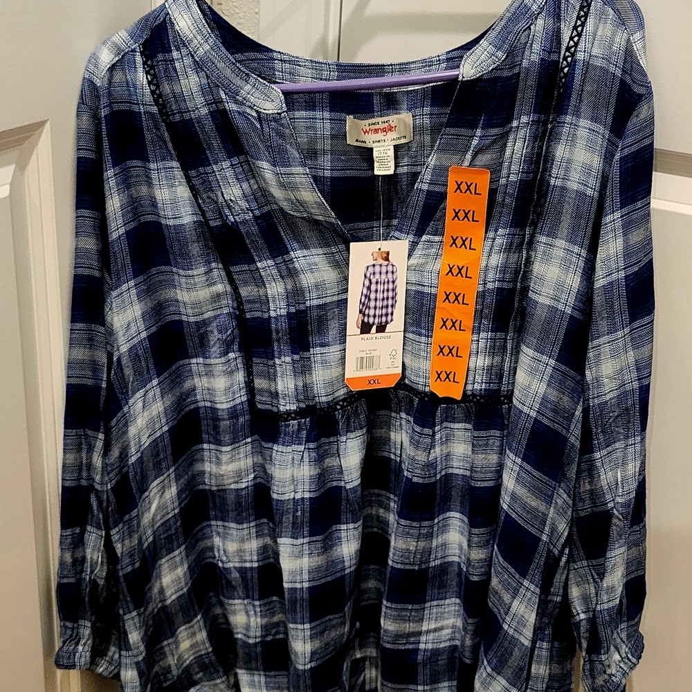 Wrangler Blue Plaid Women's Top